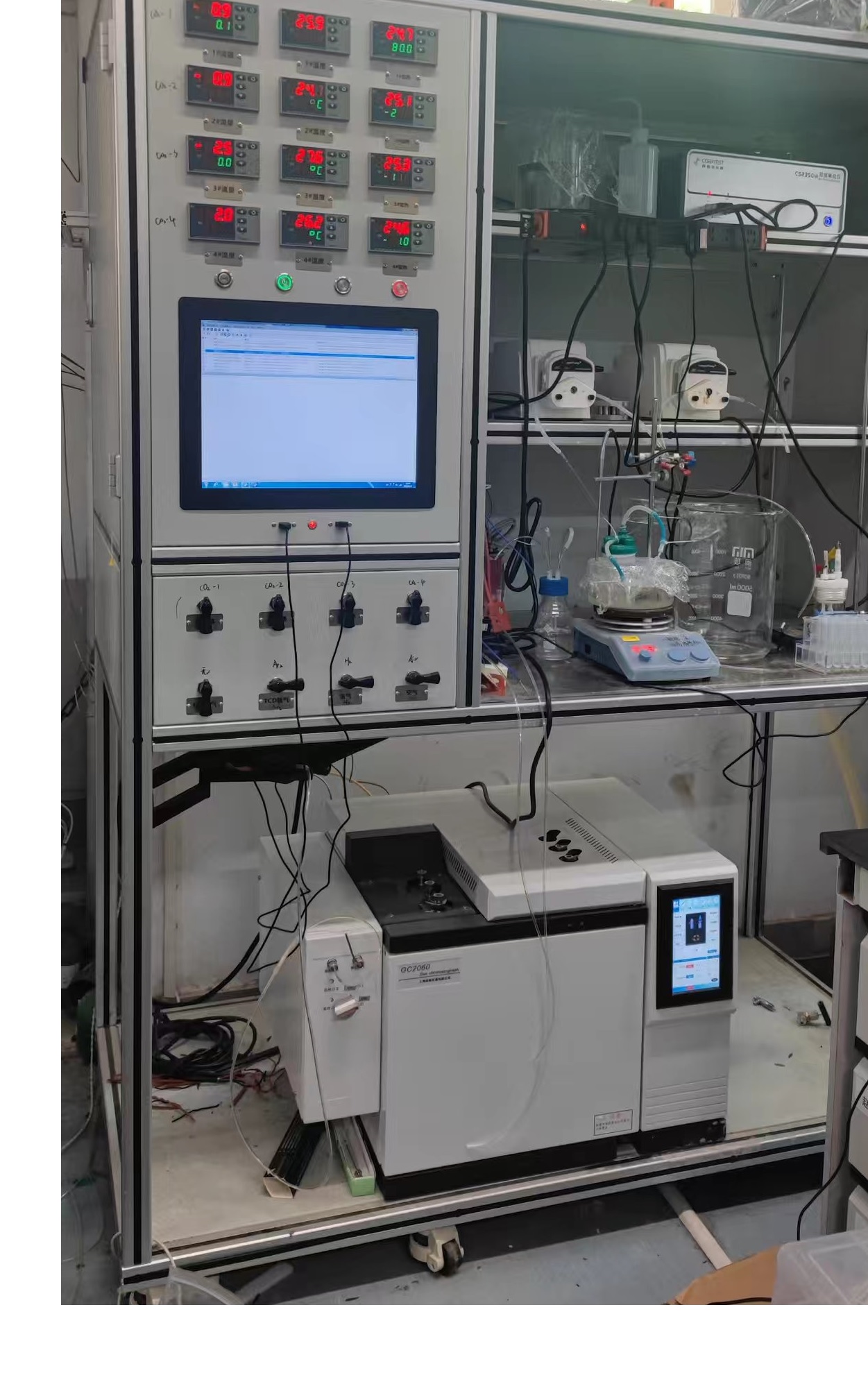 四通道自动化电催化还原CO2实验装置